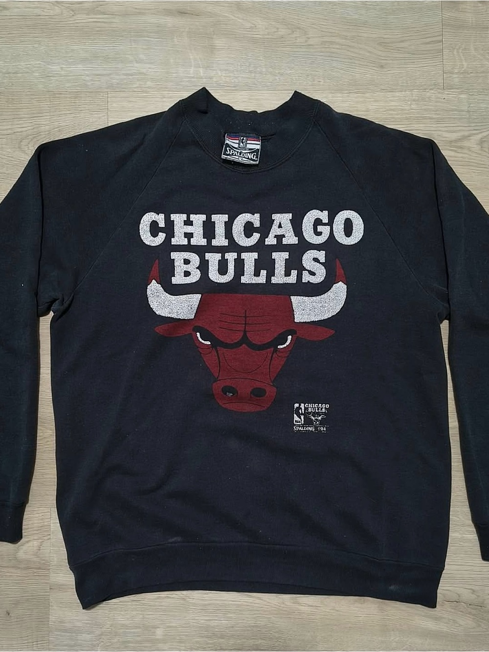 Vintage Spalding Black Chicago Bulls ‘94 Graphic Crewneck Sweatshirt